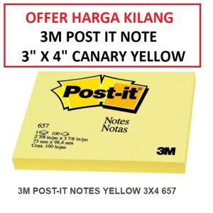 3M657 POST-IT NOTES 3" X 4"