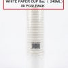 WHITE PAPER CUP 8oz ( 240ML ) 50'S/PACK