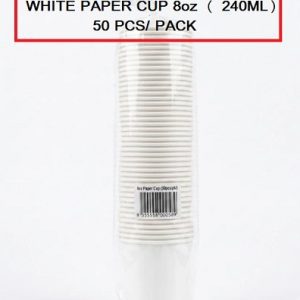 WHITE PAPER CUP 8oz ( 240ML ) 50'S/PACK