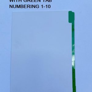 PVC WHITE INDEX WITH GREEN TAB NUMBERING 1-10