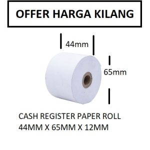 CASHIER PAPER ROLL 44X65X12MM