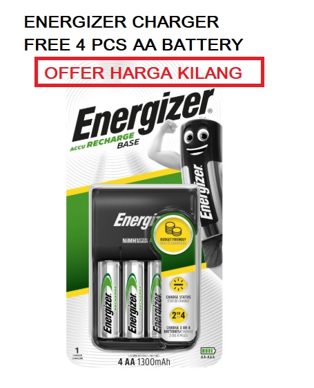 ENERGIZER BATTERY CHARGER WITH 4 AA BATTERIES ENERGIZER BATTERY CHARGER WITH 4 AA BATTERIES
