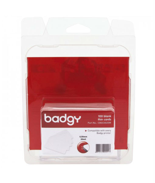 Badgy Blank White PVC Cards 0.50mm ( Thin ) 20 Mil