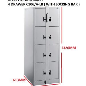 4 DRAWER FILING CABINET WITH LOCKING BAR