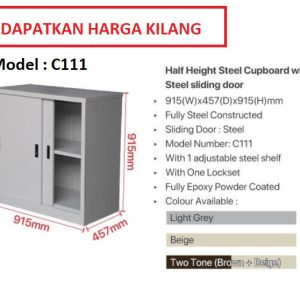 HALF HEIGHT CUPBOARD WITH STEEL SLIDING DOOR C111