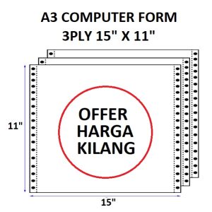 A3 COMPUTER FORM 3PLY 15" X 11"