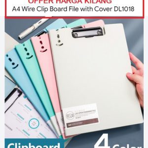 A4 PLASTIC CLIP BOARD WITH COVER ( DL1018/DL1017 )