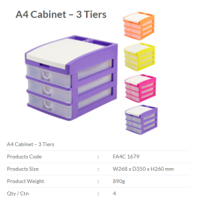 3 DRAWER A4 DOCUMENT CASE