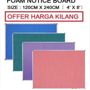FOAM NOTICE BOARD 120CM X 240CM ( 4' x 8' )