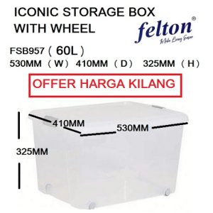 TRANSPARENT STORAGE BOX 60L FSB 957