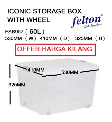 TRANSPARENT STORAGE BOX 60L FSB 957 TRANSPARENT STORAGE BOX 60L FSB 957