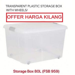TRANSPARENT STORAGE BOX 80L FSB 959