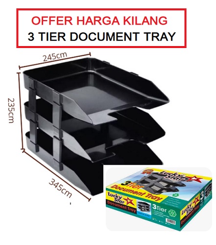 3 TIER PLASTIC DOCUMENT TRAY ( LUCKY STAR LS8230 ) 3 TIER PLASTIC DOCUMENT TRAY ( LUCKY STAR LS8230 )