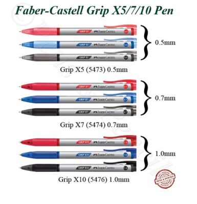 Faber Castell Grip X10 Retractable Ballpoint Pen 1.0mm Black