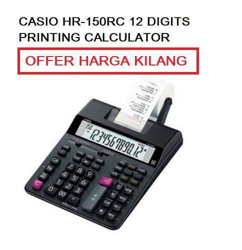 CASIO HR-150RC 12 DIGITS PRINTING CALCULATOR CASIO HR-150RC 12 DIGITS PRINTING CALCULATOR