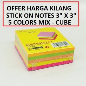3M POST IT NOTES 3M654-5AN MIX COLORS
