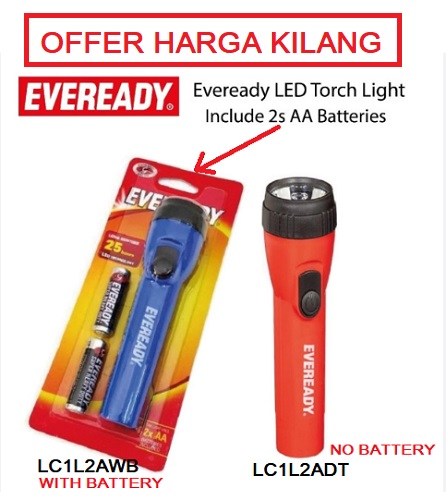 EVEREADY LED TORCH LIGHT WITH AA BATTERY EVEREADY LED TORCH LIGHT WITH AA BATTERY