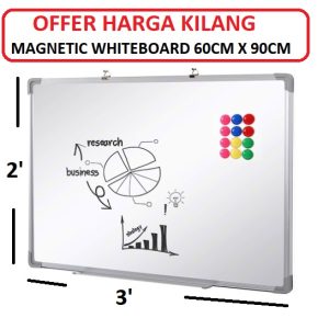 MAGNETIC WHITEBOARD 60CM X 90CM