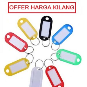 PLASTIC KEY TAG WITH KEY CHAIN