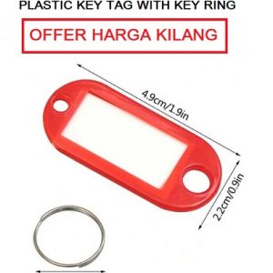 PLASTIC KEY TAG WITH KEY CHAIN