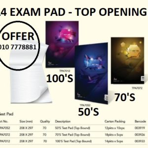 A4 TEST PAD 70GSM 100’S TPA7012