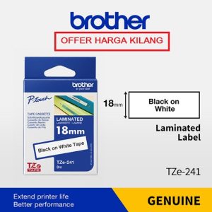BROTHER TAPE 18MM TZE-241 BLACK ON WHITE