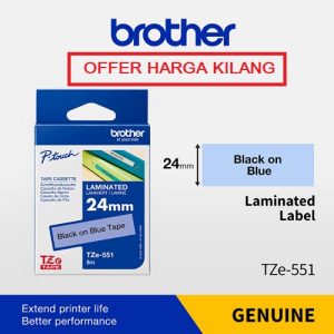 BROTHER TAPE 24MM TZE-551 BLACK ON BLUE