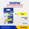 BROTHER TAPE 9MM TZE-621 BLACK ON YELLOW