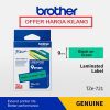BROTHER TAPE 9MM TZE-721 BLACK ON GREEN