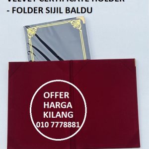 VELVET CERTIFICATE HOLDER