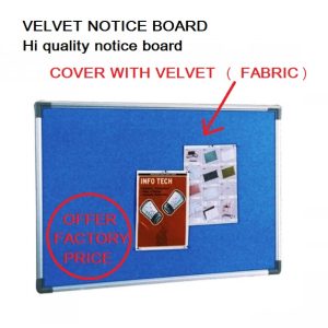 VELVET NOTICE BOARD 90CM X 120CM