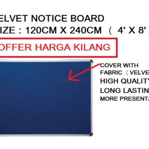 VELVET NOTICE BOARD 120CM X 240CM ( 4' x 8' )