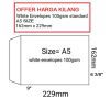 WHITE ENVELOPE A5 6 3/8" X 9" ( 162MM X 229MM )