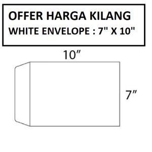 WHITE ENVELOPE A5 SIZE 7" X 10"